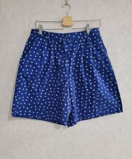 Vintage Shorts Women Blue Ditsy Floral 100% C...