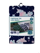 Your Zone Twin Unicorns Glow in the Dark Microfiber Bedding Set 5pc Ultra-Soft