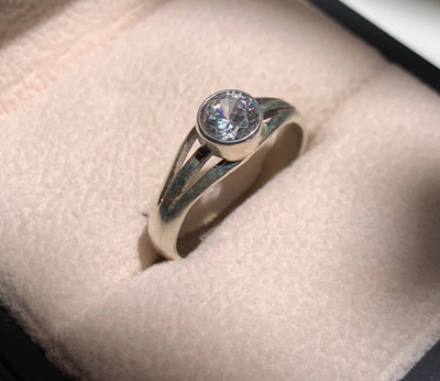 Größiger eleganter handgefertigter 925 Sterling Silber Damen Schmuck Zirkon Stein Ring