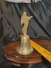 Vintage 5" Cherub brass hand bell made in India Nice ring — photo 2