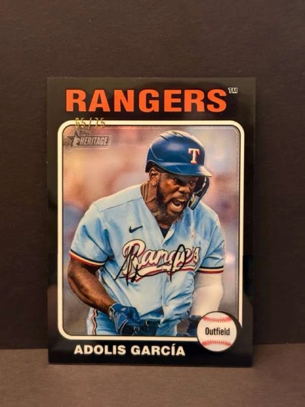 2024 Topps Heritage #86 Adolis García Chrome Black Refractor #/75