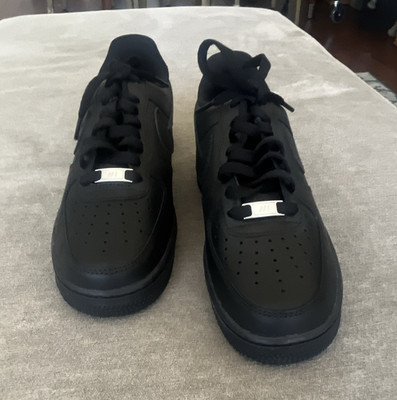 Nike Air Force 1 Men s Low Top Lace-Up Black Solid Athletic Sneakers