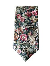 VINTAGE J.T. BECKETT FLORAL 100% COTTON MEN'S NECK TIE MADE IN USA