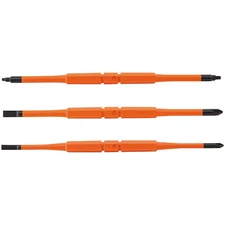 Klein Tools 13157 Screwdriver Blades, Insulated Double-End, 3-Pack