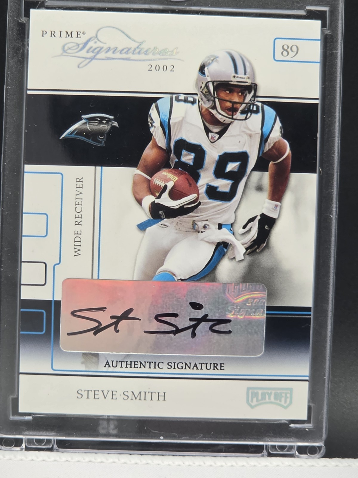 2002 Playoff Prime Signatures - Steve Smith #48 Authentic Signatures /209 (AU)