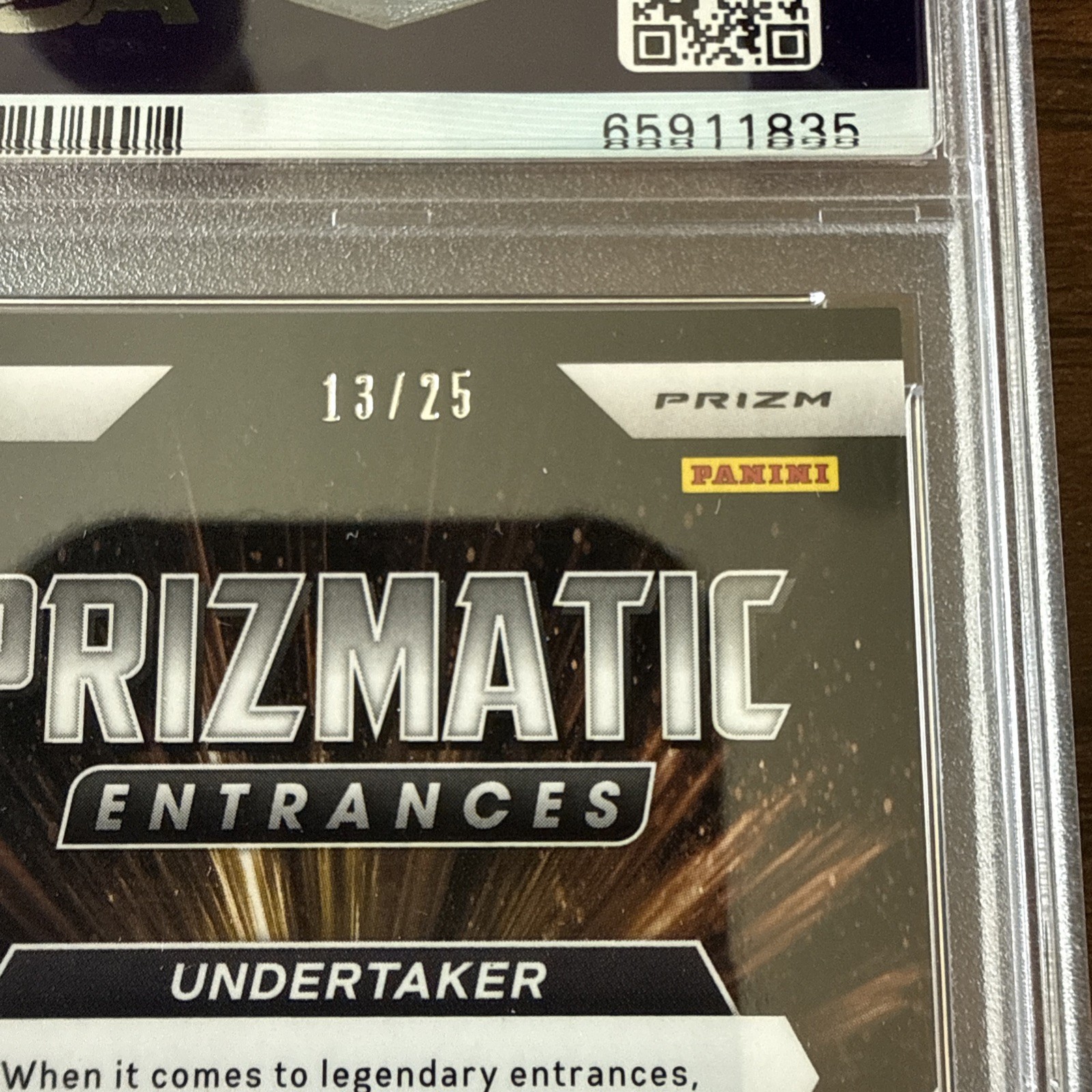 2022 Panini Prizm WWE Prizmatic Entrances Green Pulsar /25 #24 Undertaker PSA 9 view 3