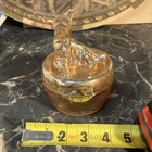 1940's Jeanette Iridescent Carnival Glass DOG POWDER BOX/Trinket/Candy Dish
