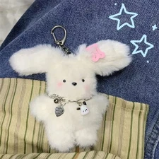 Flight Rabbit Puppy Keychain With Necklace And Hairpin Cute Plush Doll