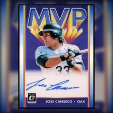Jose Canseco 2019 Panini Donruss Optic Auto /33 MVP Signatures LIGHT BLUE