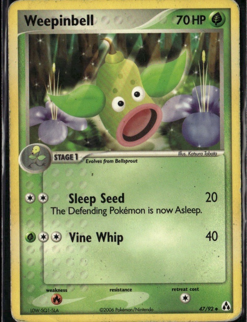Weepinbell Uncommon Legend Maker 47/92 Grass Pokemon Card