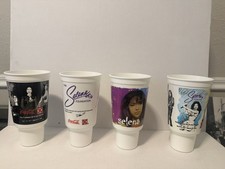 &iexcl; Rare !Coca-Cola Selena Foundation Promo Plastic Cups Set of 4, 2005 Soda Theme