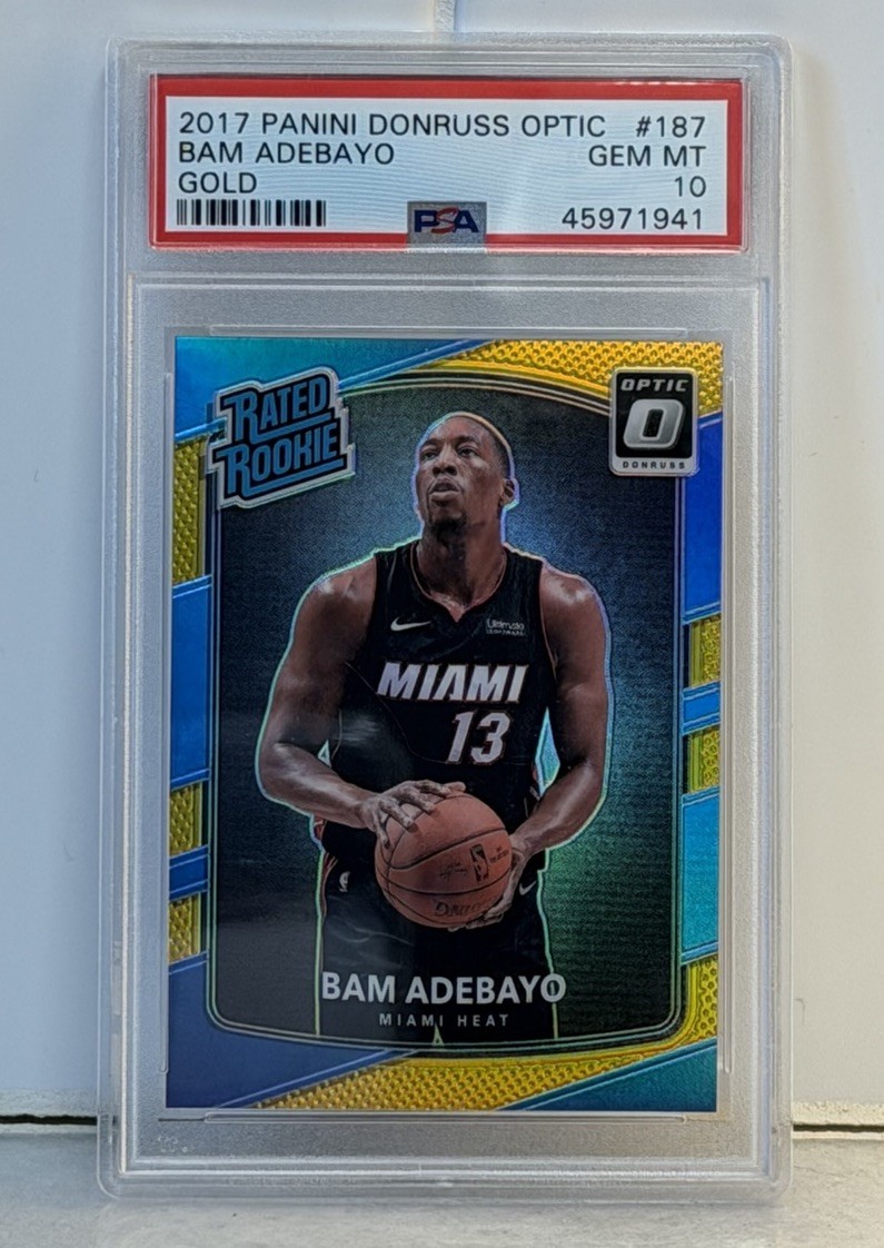2017 Donruss Optic /10 BAM ADEBAYO  Gold Rookie PSA 10 POP 4 Heat SSP RC
