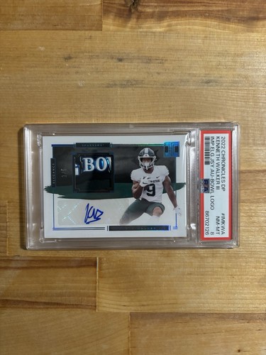 2022 Panini Chronicles DP Kenneth Walker III NIM-KWA Patch Auto /25 PSA 8