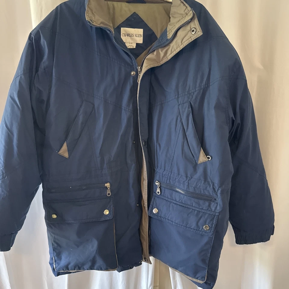 Abrigo acolchado de plumón vintage Charles Klein para hombre talla grande Foto 3 de 4