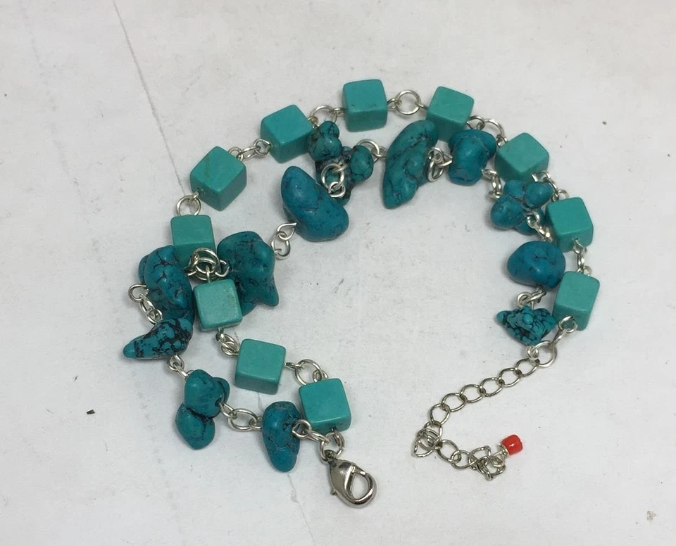 Multi-Strang Block Türkis Nugget Armband / $0,85 Kombination S/H (Z179B_W1) - Bild 1 von 1