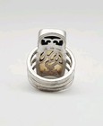 M India Sterling Silver 9.39ct Checkerboard Crystal Quartz & Onyx Ring Size 7 — photo 7