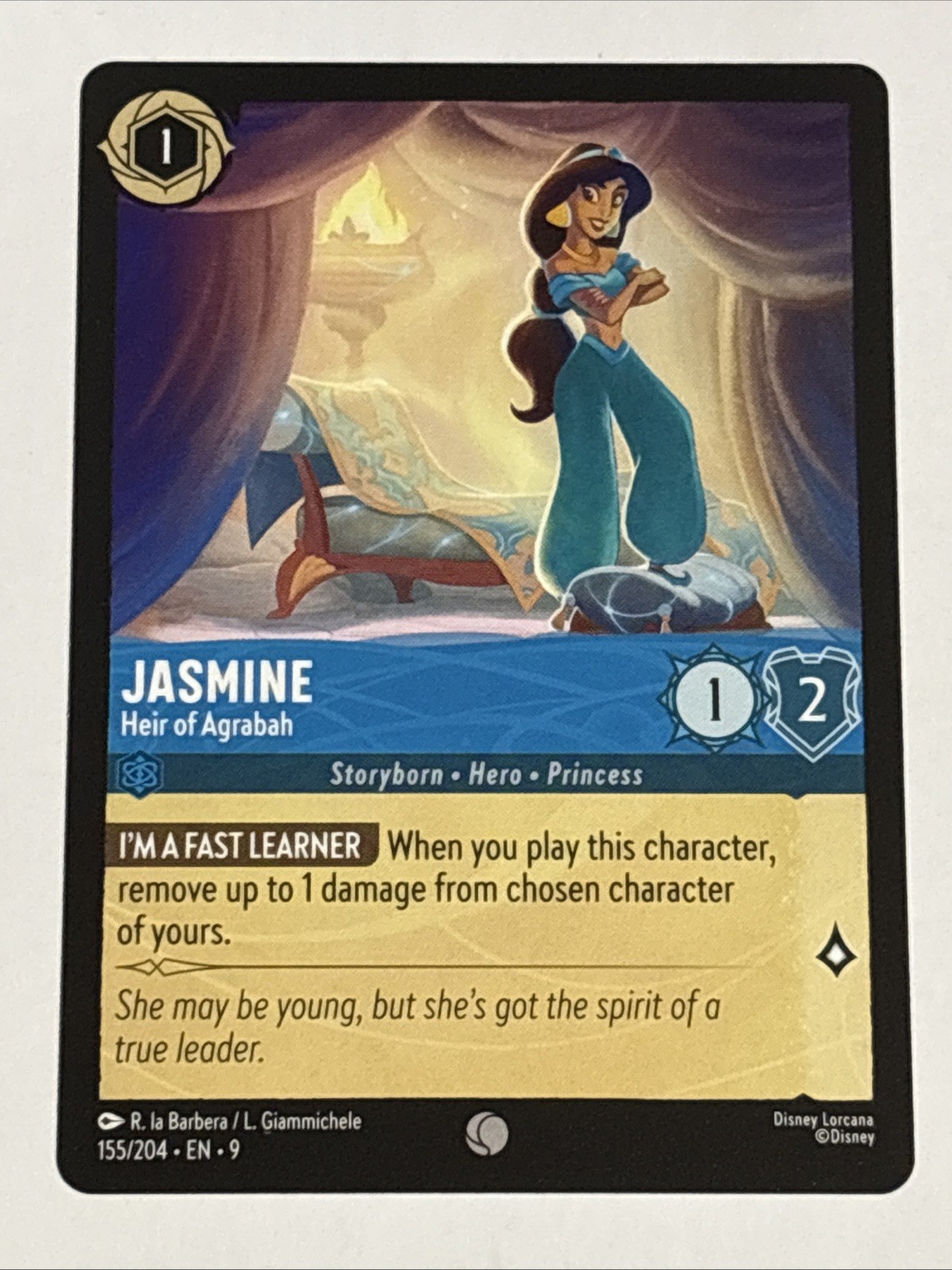 Disney Lorcana Fabled Jasmine Heir of Agrabah 155/204 NM