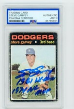 Steve Garvey Signed 1971 Topps Baseball w/ ten all-star and 74 NL MVP PSA Slab A