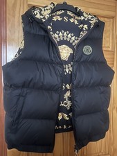 Versace men  s Renaissance Medusa Barocco Reversible Down Puffer Vest NWT 2,495