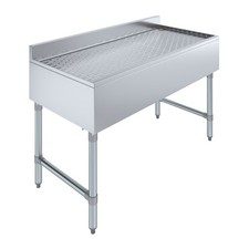 AmGood 18 in. x 48 in. Stainless Steel Underbar Drainboard 18x48 Bar Station