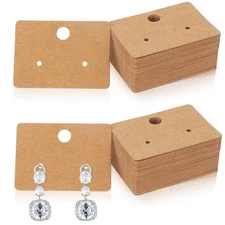 100 Pcs Earring Display Cards Hanging Earring Kraft Paper Tags for Jewelry