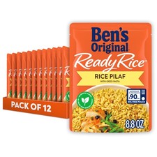 BEN'S ORIGINAL Ready Rice Rice Pilaf Flavored Rice, 8.8 oz Pouch Pack of 12