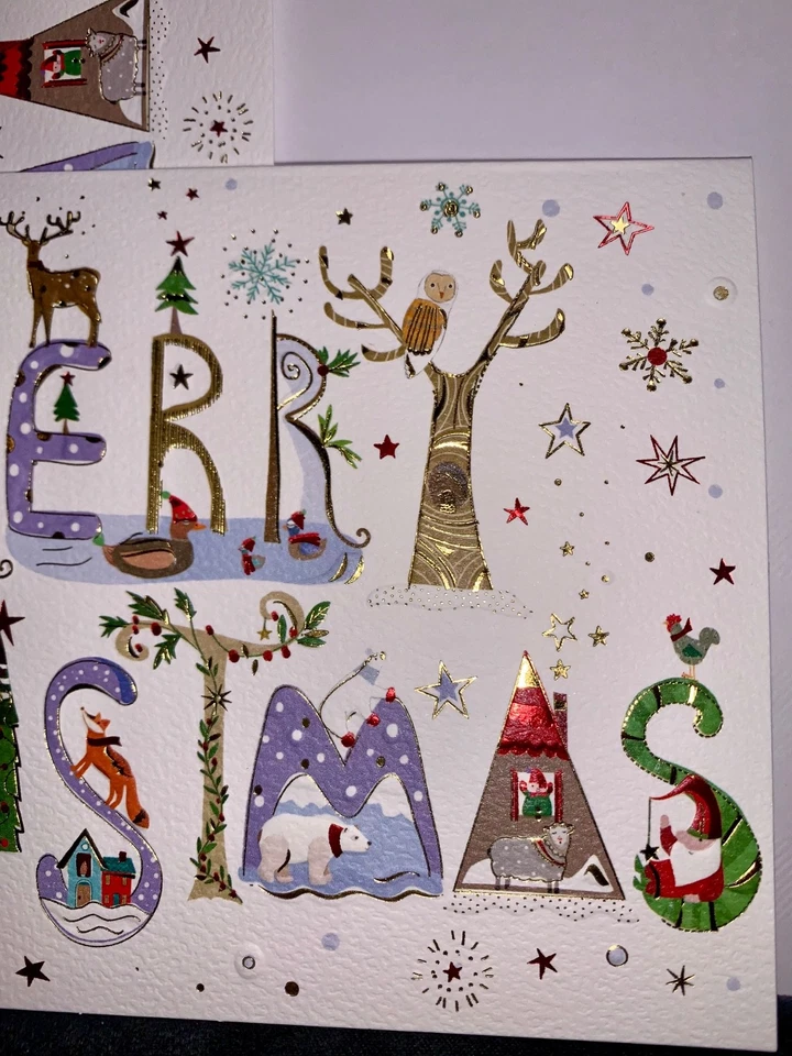 ¡Juego de 2! Tarjetas de Navidad! Hermosa filigrana dorada de diseñador Turnowsky Foto 4 de 4