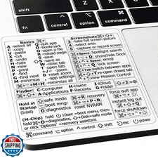 Mac Shortcut Sticker - Mac OS Shortcuts Sticker (M1+Intel), Laptop Keyboard S
