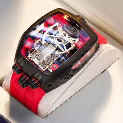 FEICE Men's Automatic Skeleton Watch Tourbillon Mechanical Watch For Men