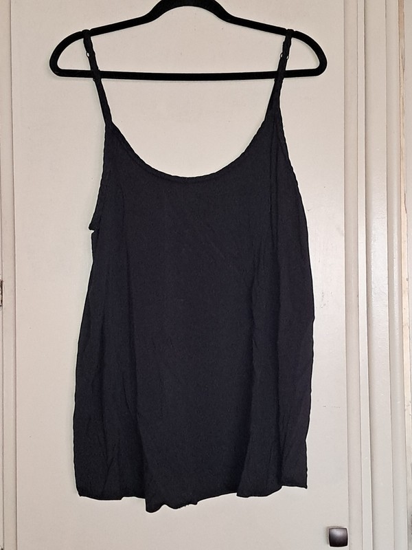 Torrid 0 Black Swing Cami Black Blouse With Braided Straps