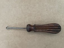 Vintage SHOE BUTTON HOOK w/ Wooden Handle