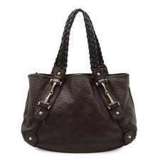 Gucci Guccissima Leather Shoulder Bag Women Brown One Size