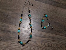 Turquoise hand made necklaces and Bracelets set Multi Beaded