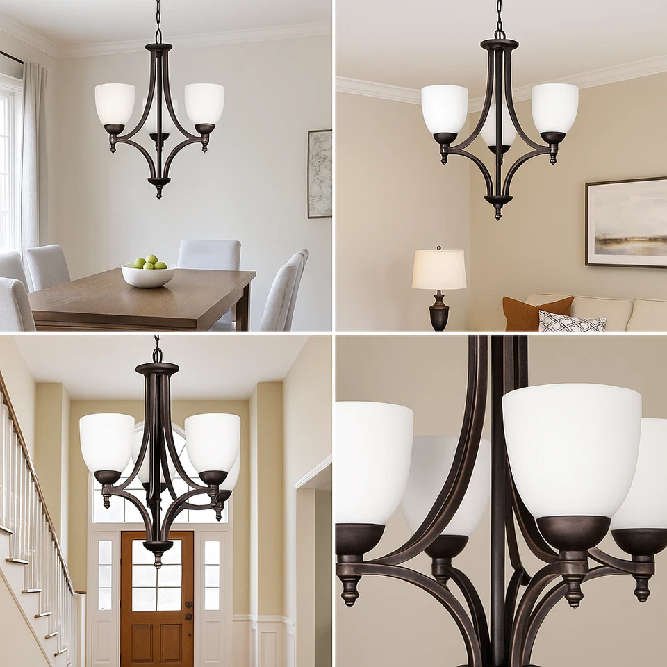 Lámpara de araña Fort Worth Upgrade de 5 luces - acabado negro mate Foto 2 de 4