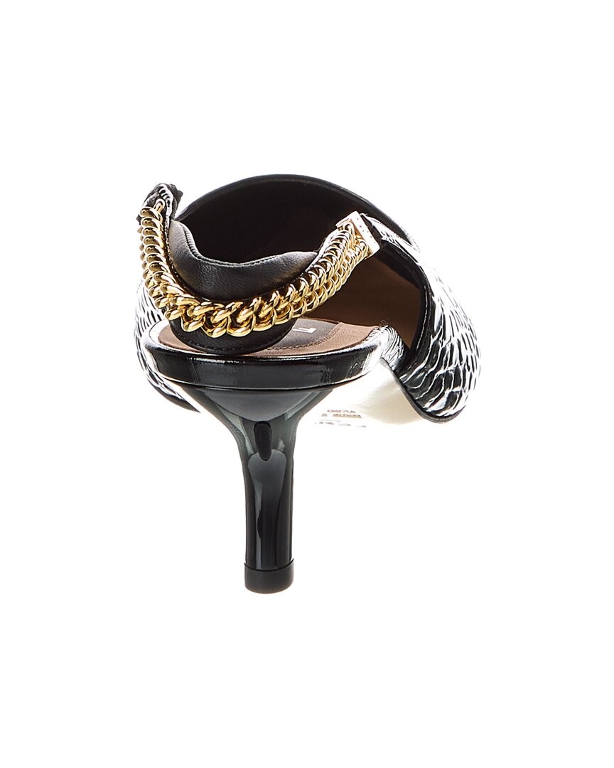 Fendi Colibri Lite Croc-Embossed Patent Slingback Pump Women's Black 36 thumbnail 3