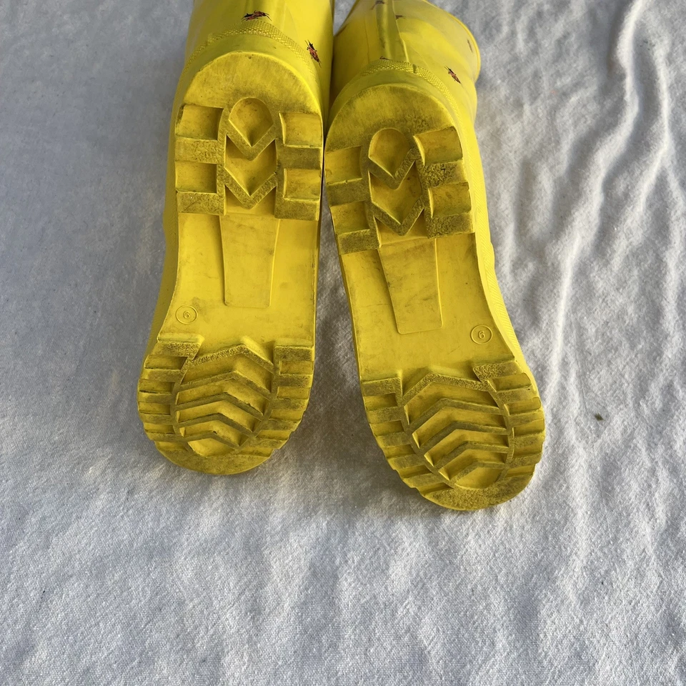 Botas de lluvia vintage Y2K J Crew amarillas dama insectos talla 9 Foto 4 de 4