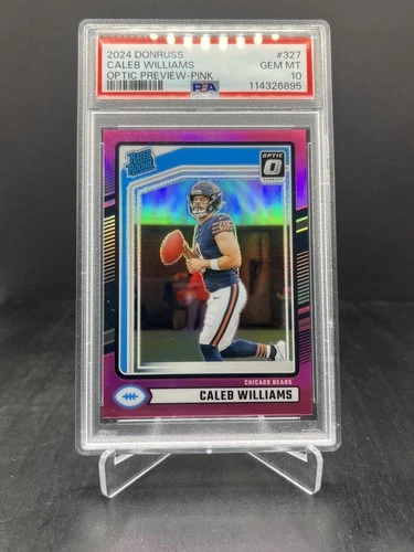 2024 Panini Donruss Caleb Williams RC Rated Rookie Optic Preview Pink PSA 10 327