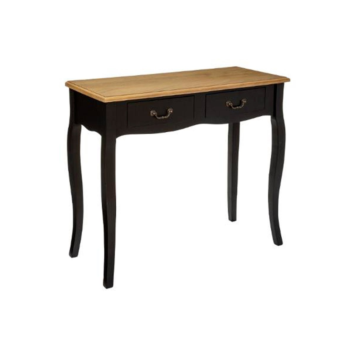 Console noire Chrysa vintage de 86cm avec tiroirs pour sublimer votre salon