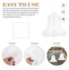 12 Pc. White Honeycomb Wedding Bell Pendants. New/unopened