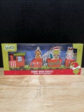 DR. SEUSS - THE GRINCH - CHUNKY WOOD TRAIN SET - NEW IN BOX