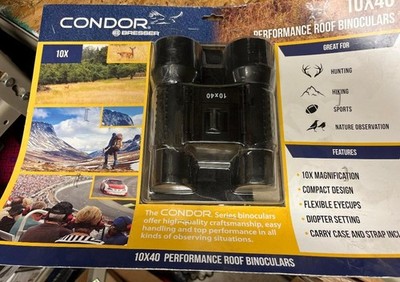 Condor Performance Roof Binoculares 10 x 40 performance 10X MAGNIFICATION W/CASE