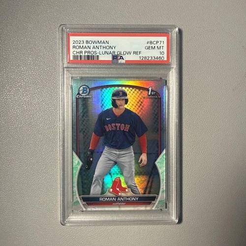 Roman Anthony 2023 Bowman Chrome #BCP-71 Lunar Glow Refractor PSA 10