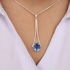 Tanzanite Gemstone 925 Sterling Silver Jewelry Handmade Pendant Birthday Gift