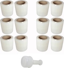 12 Rolls 5" x 1000 Ft Clear Hand Wrap Stretch Shrink Film with 1 Handle included