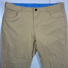 Avalon Golf Tour Pants 38x32 Tan Khaki Technical Stretch Performance
