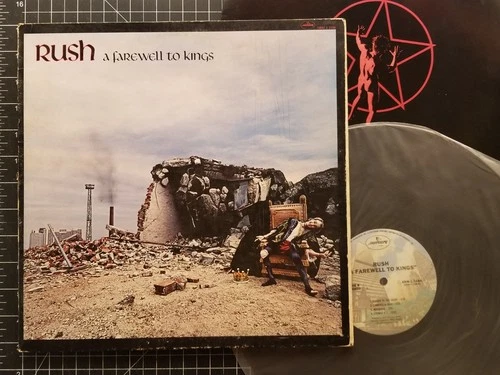 RUSH A Farewell To Kings LP 1977 VG+ 1ST PRESS w/ INNER Vinyl LEE Peart LIFESON