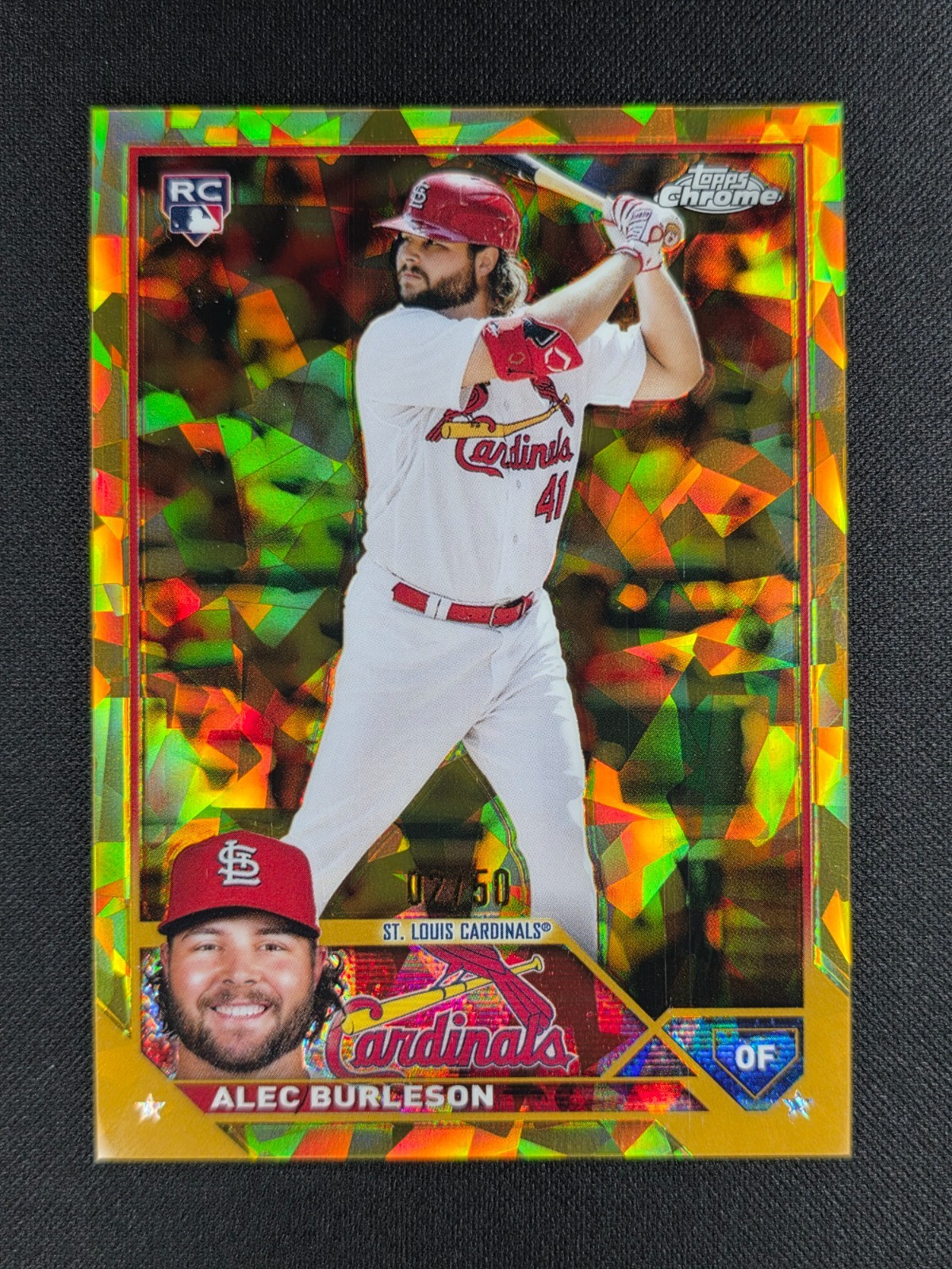Alec Burleson 2023 Topps Chrome Sapphire Gold Refractor 02/50 RC ROOKIE #622
