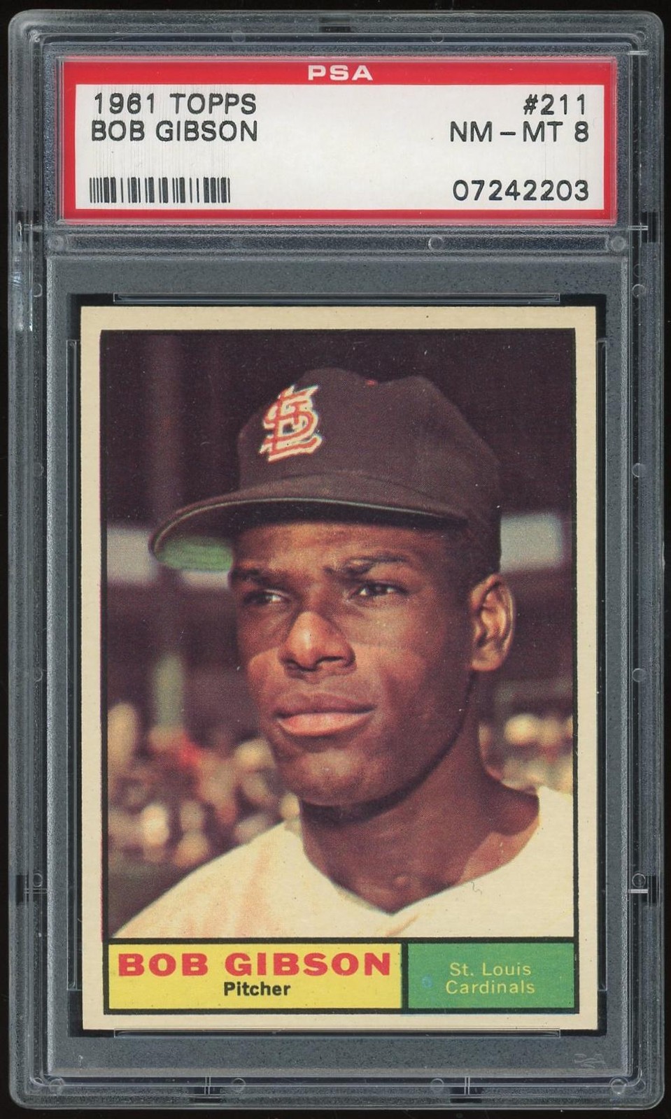 1961 Topps #211 Bob Gibson PSA 8 *2203