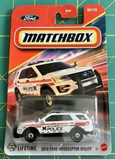 LOT OF 2 - 2025 MATCHBOX 2016 FORD POLICE INTERCEPTOR UTILITY MBX RESCUE 96/125