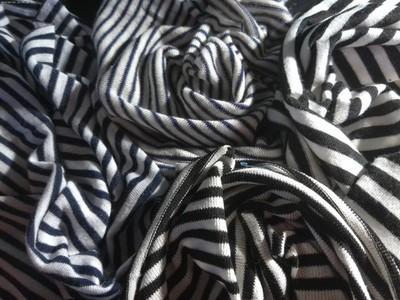 STASH BUILDER~STRIPE TISSUE JERSEY~BLACK/WHITE~4 PC'S~DOLL SOCKS~TOPS